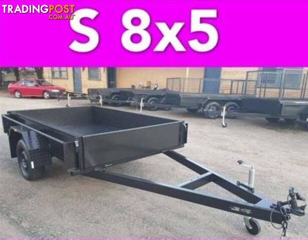 8x5 BOX TRAILER EXTRA HEAVY DUTY 1 PIECE FOLD FULL CHECKER PLATE