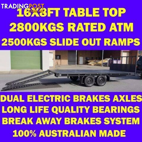 16x8 table top trailer tabletop flat bed flatbed car carrier 2.8T