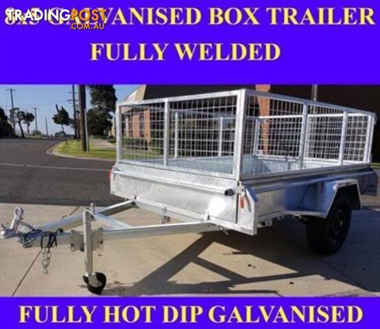 8x5 galvanised box trailer with crate heavy duty 1