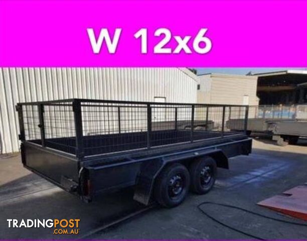 12x6 TANDEM TRAILER WITH CAGE EXTRA HEAVY DUTY FULL CHECKER PLATE