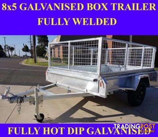 8x5 GALVANISED BOX TRAILER WITH CRATE HEAVY DUTY 1