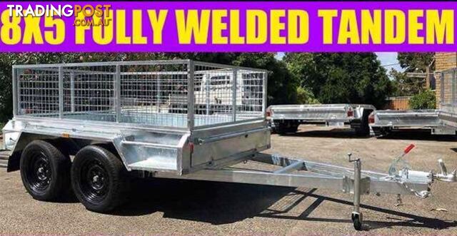 8X5 FULLY WELDED GALVANISED TANDEM TRAILER BOX TRAILER CRATE CAGE