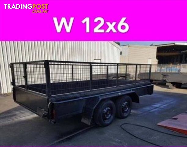 12x6 TANDEM TRAILER WITH CAGE EXTRA HEAVY DUTY FULL CHECKER PLATE
