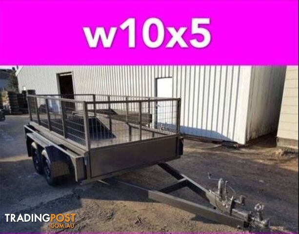 10x5 TANDEM TRAILER WITH CAGE EXTRA HEAVY DUTY FULL CHECKER PLATE