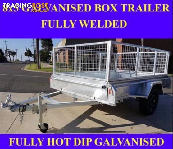 8x5 galvanised box trailer with crate heavy duty 1