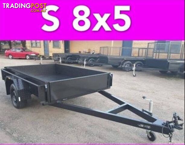 8x5 BOX TRAILER EXTRA HEAVY DUTY 1 PIECE FOLD FULL CHECKER PLATE