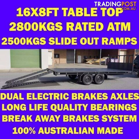 16x8 table top trailer tabletop flat bed flatbed car carrier 2.8T