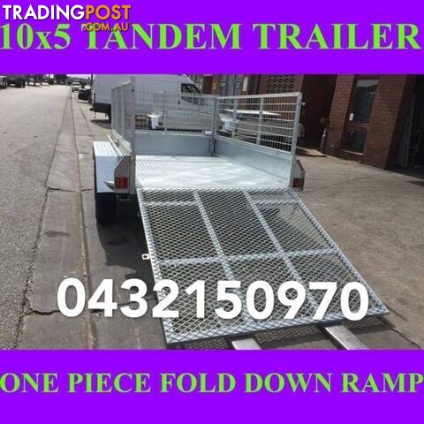 10x5 tandem trailer fully galvanised with cage & fold down ramp 1