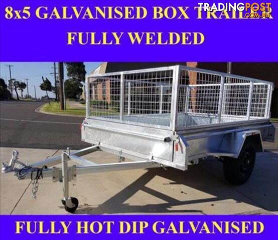 8x5 galvanised box trailer with crate heavy duty 1