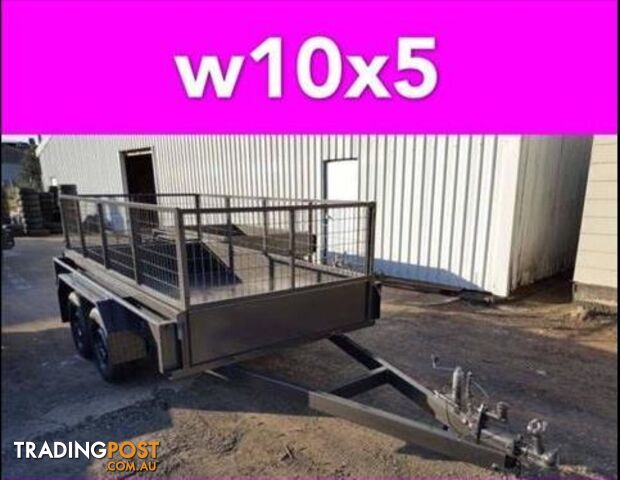10x5 TANDEM TRAILER WITH CAGE EXTRA HEAVY DUTY FULL CHECKER PLATE