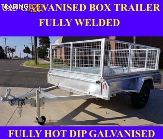 8x5 galvanised box trailer with crate heavy duty 1