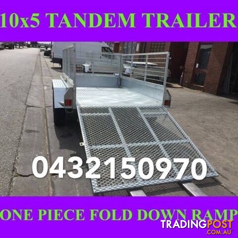 10x5 tandem trailer fully galvanised with cage & fold down ramp 1