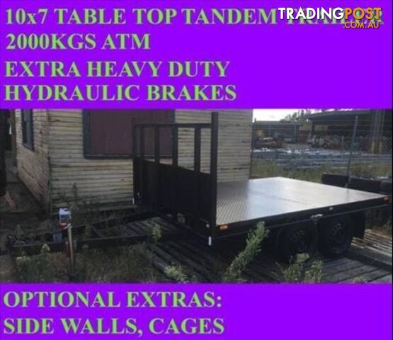 10x7 table top flatbed tandem trailer 2000kgs also have 10x6 10x5