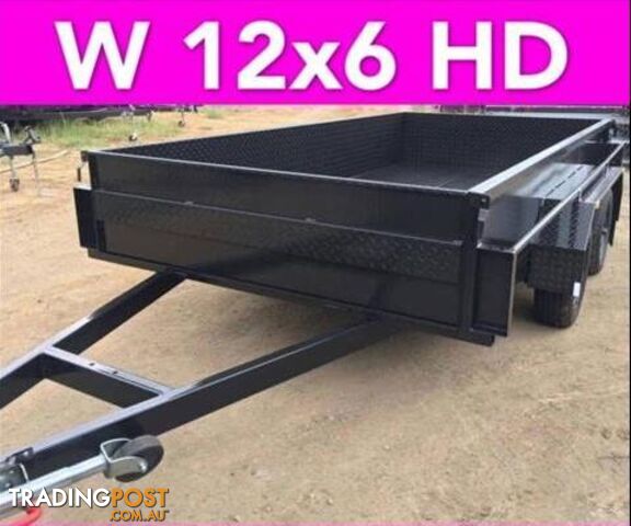 12x6 TANDEM TRAILER HIGH SIDE EXTRA HEAVY DUTY FULL CHECKER PLATE