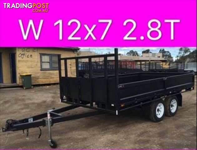 12x7 table top tandem trailer flat top heavy duty trailer 2800kg