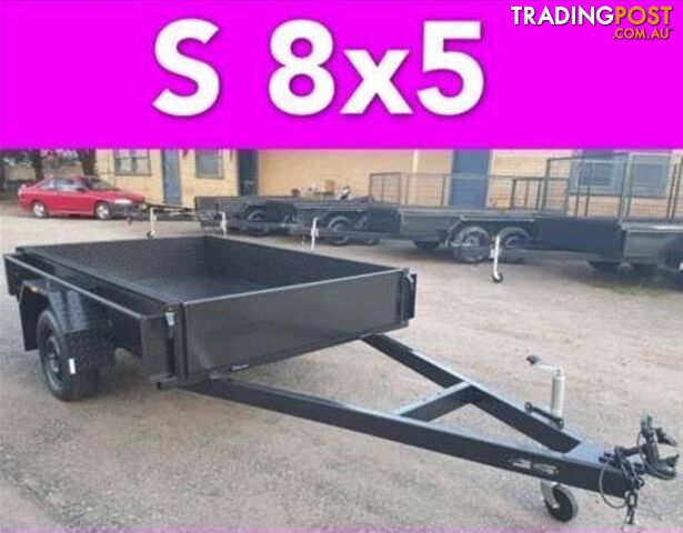 8x5 BOX TRAILER EXTRA HEAVY DUTY 1 PIECE FOLD FULL CHECKER PLATE