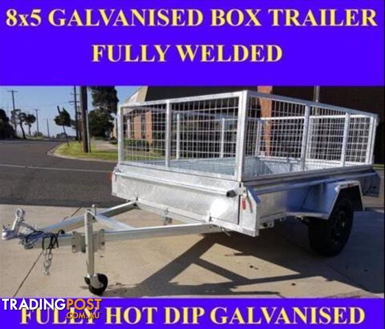 8x5 galvanised box trailer with crate heavy duty 1