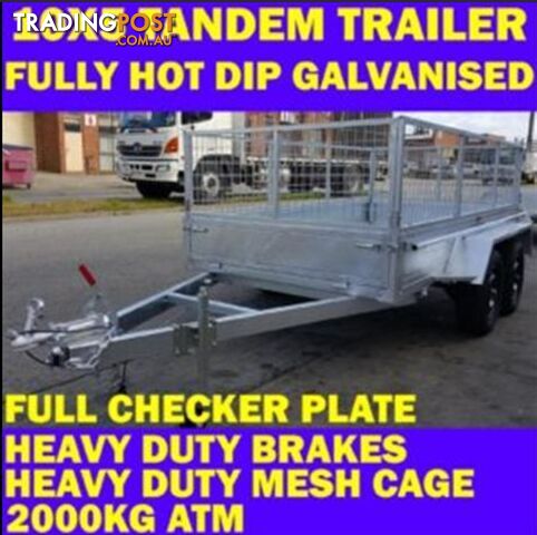 10X5 HOT DIP GALVANISED TANDEM TRAILER WITH CAGE BOX TRAILER sa