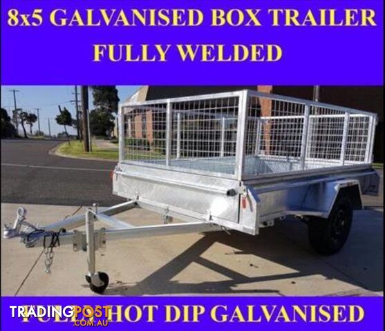 8x5 galvanised box trailer with crate heavy duty 1