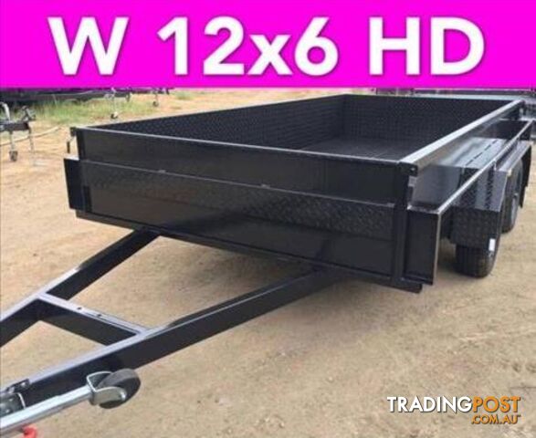 12x6 TANDEM TRAILER HIGH SIDE EXTRA HEAVY DUTY FULL CHECKER PLATE