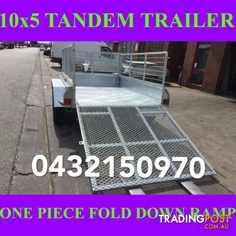 10x5 tandem trailer fully galvanised with cage & fold down ramp 1