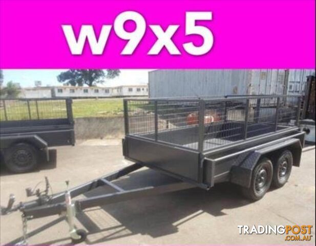 9x5 TANDEM TRAILER W CRATE HEAVY DUTY LOCAL MADE FULL CHKER PLATE