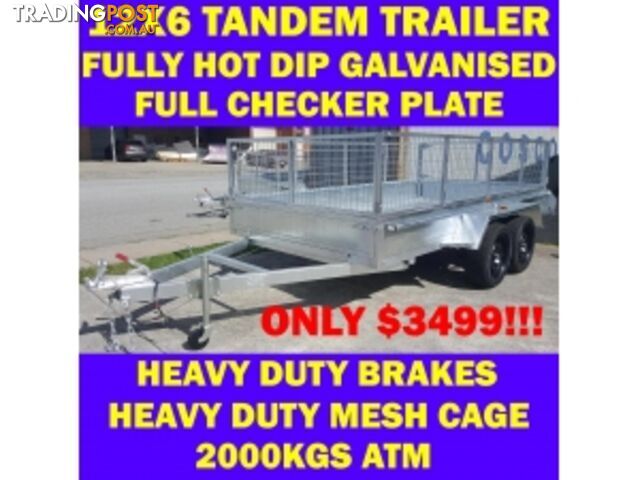 12X6 FULLY GALVANISED TANDEM TRAILER CRATE CAGE BOX TRAILER sa