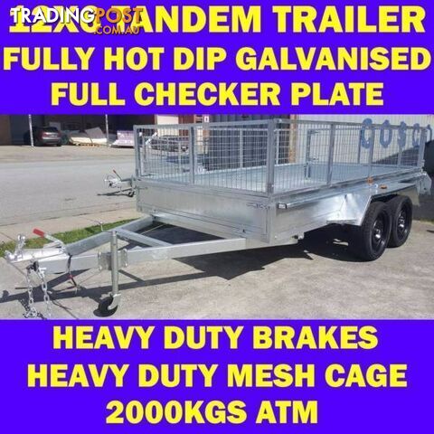 12x6 tandem trailer fully galvanised heavy duty trailer w cage 1
