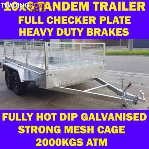 10x6 TANDEM TRAILER WITH CAGE FULLY HOP DIP GALVANISED 1