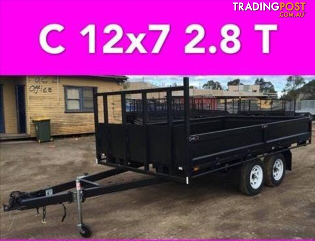 12x7 table top tandem trailer flatbed 2800kg also 12x6 12x5 10x6