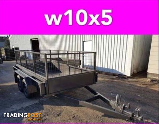 10x5 TANDEM TRAILER WITH CAGE EXTRA HEAVY DUTY FULL CHECKER PLATE