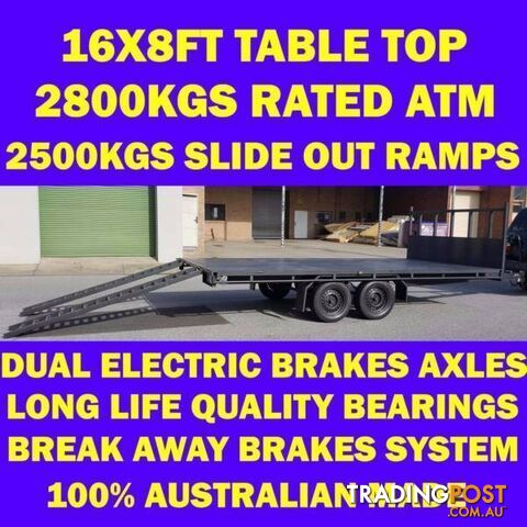 16x8 table top trailer tabletop flat bed flatbed car carrier 2.8T