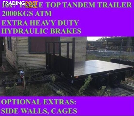 10x7 table top flatbed tandem trailer 2000kgs also have 10x6 10x5