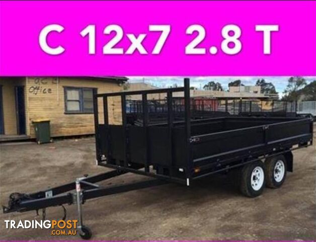 12x7 table top tandem trailer flatbed 2800kg also 12x6 12x5 10x6