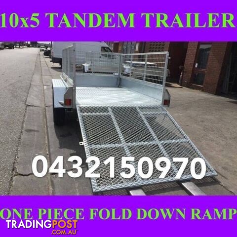 10x5 tandem trailer fully galvanised with cage & fold down ramp 1