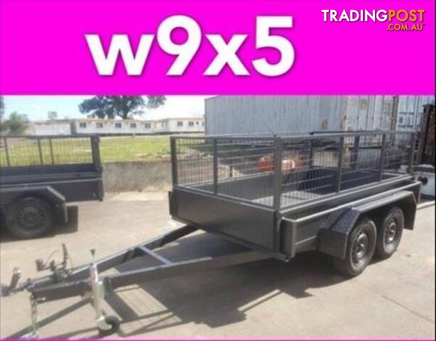 9x5 TANDEM TRAILER W CRATE HEAVY DUTY LOCAL MADE FULL CHKER PLATE