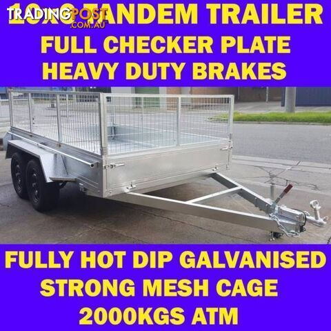 10x6 TANDEM TRAILER WITH CAGE FULLY HOP DIP GALVANISED 1