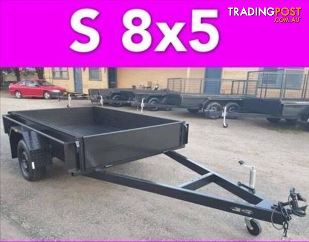 8x5 BOX TRAILER EXTRA HEAVY DUTY 1 PIECE FOLD FULL CHECKER PLATE