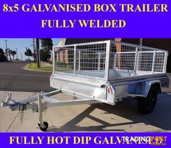 8x5 galvanised box trailer with crate heavy duty 1
