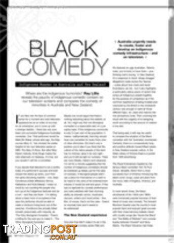 Black Comedy: Indigenous Humour in Australia and New Zealand