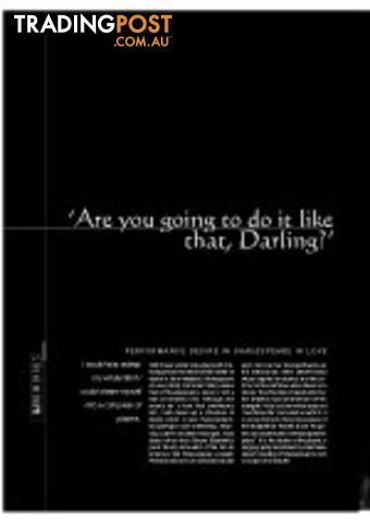 'Are you going to do it like that, Darling?'- Performance desire in 'Shakespeare...