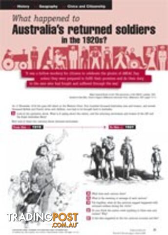 What happened to Australia's returned soldiers in the 1920s?