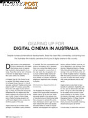 Gearing Up for Digital Cinema in Australia