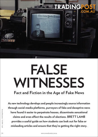 False Witnesses: Fact and Fiction in the Age of Fake News