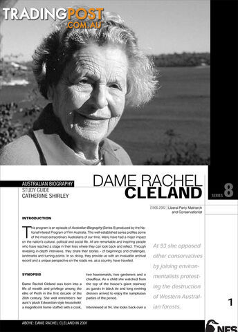 Australian Biography Series - Dame Rachel Cleland (Study Guide)