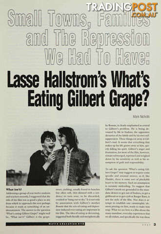 Small Towns, Families and the Repression We Had to Have: Lasse Hallstrom's 'What's Eating Gilbert Grape'