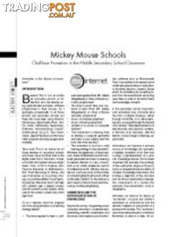 Mickey Mouse Schools - Chalkface Animation in the Middle Secondary School Classroom