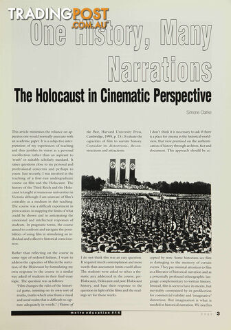 One History, Many Narrations: The Holocaust in Cinematic Perspective