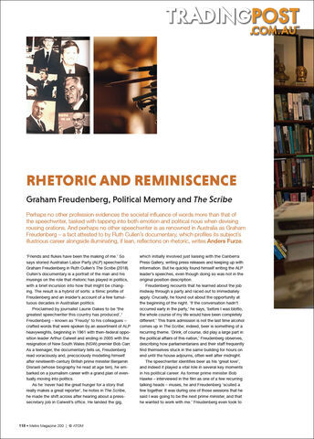 Rhetoric and Reminiscence: Graham Freudenberg, Political Memory and 'The...
