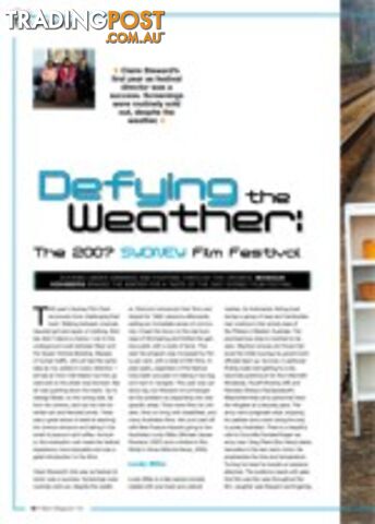 Defying the Weather: The 2007 Sydney Film Festival